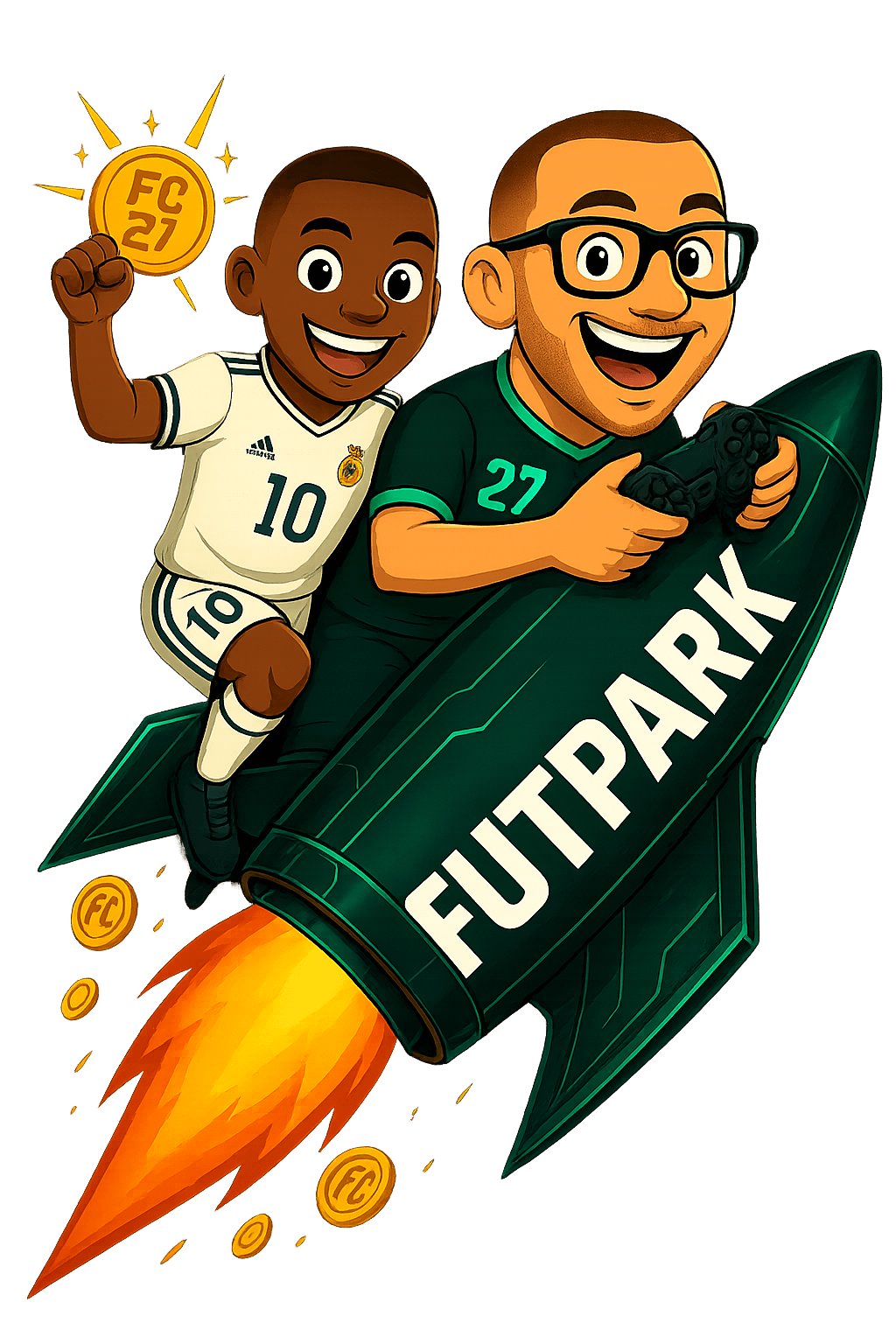 FC 27 coin vásárlás – Kylian Mbappé és CristijAn a FUTPark rakétán