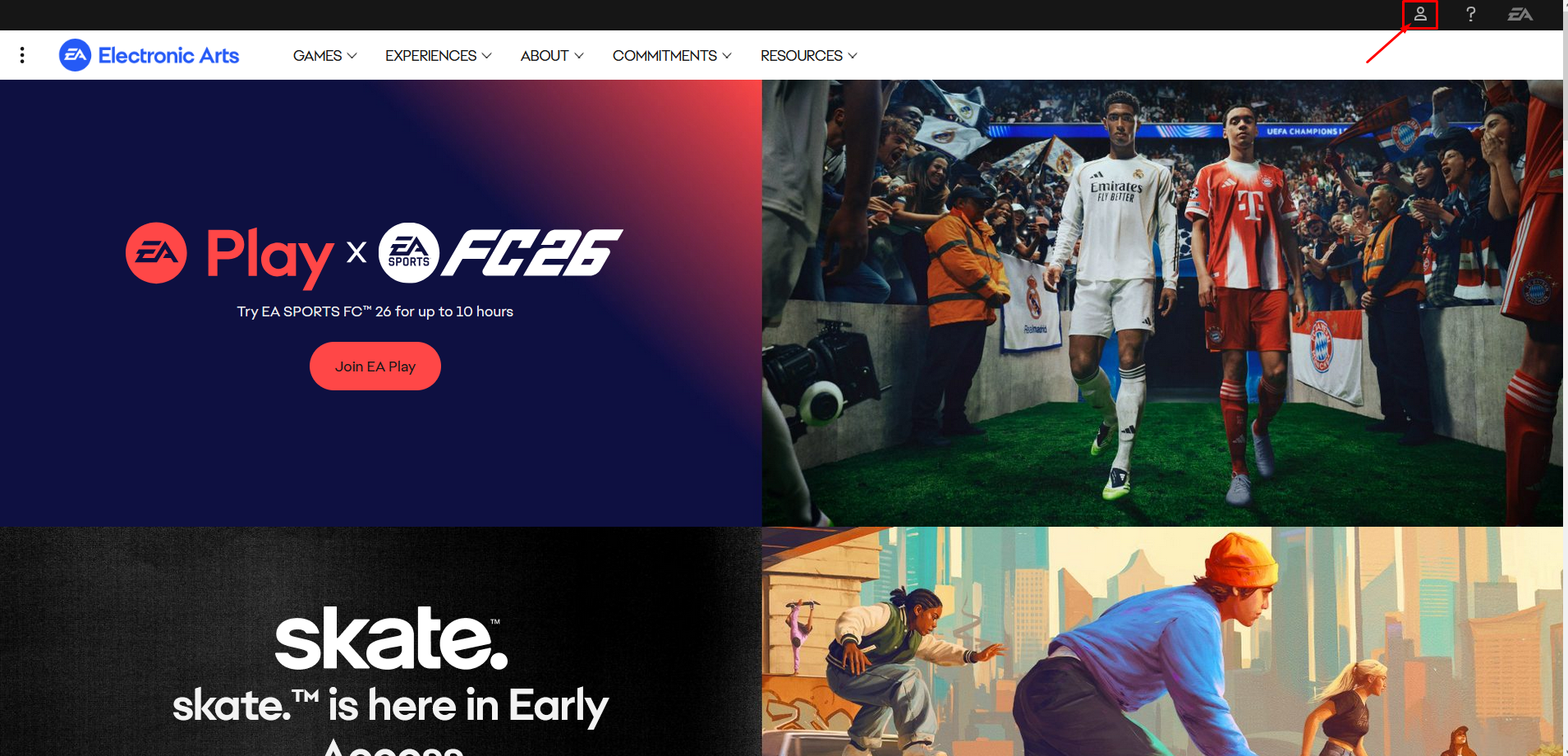 EA login ikon
